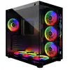 MRED - Boîtier PC Gamer ATX - Noir RGB Crystal Sea