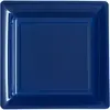 12 Grandes Assiettes Carrées Réutilisables 23.5 cm Marine