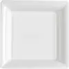 12 assiettes à dessert carrées réutilisables 18cm blanc - V57180BL