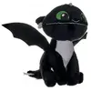 Peluche Dragons : Bébé Dragon Noir Vifagile 37 Cm Yeux Vert - Peluche Licence Dragons - Doudou Enfant