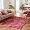 Nazar Tapis salon vintage - poils court et doux rose framboise 200X290