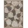 Nazar Tapis intérieur et extérieur aspect jute feuille noir - 160x230