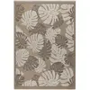 Tapis intérieur/extérieur TULUM aspect jute à motif feuille marron - 60x90 cm 60 x 90 cm