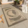 Nazar Tapis intérieur et extérieur effet jute motif abstrait noir 200x290