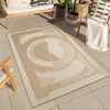 Nazar Tapis intérieur et extérieur effet jute motif abstrait blanc 120x170