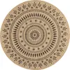 Nazar Tapis intérieur et extérieur effet jute oriental noir diamètre 120