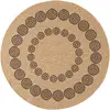 Nazar Tapis intérieur et extérieur effet jute géométrique noir diamètre 120