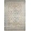 Nazar Tapis vintage motif fleuris effet usé bleu et beige   120x170