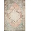Nazar Tapis vintage motif orient effet usé bleu pastel et rose   120x170