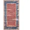 NAZAR Tapis vintage RADOM lavable à motif bleu et rouge - 80x150 cm 80 x 150 cm
