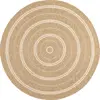 Nazar Tapis intérieur et extérieur effet jute rond blanc diamètre 80