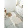 Nazar Tapis GREGE lavable à motif imprimé abstrait beige et blanc - 80x150 cm 80 x 150 cm