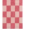 Tapis vintage style année 70 damier rayures Rouge - 80x140