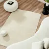 Nazar Tapis rond motif géométrique en relief - Crème - D160 cm