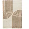 Nazar Tapis shaggy à poils long à motif demi-arc - Beige - 120x160 cm