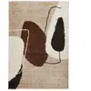 Nazar Tapis shaggy à poils long à motif artistique - Marron - 80x140 cm