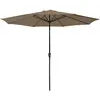 Happy Garden - Parasol droit hapuna rond 3,30m de diamètre taupe