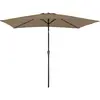 Happy Garden Parasol droit rectangulaire 2x3m en aluminium et toile taupe
