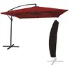Happy Garden - Parasol déporté molokai carré 2,7x2,7m rouge + housse