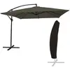 Parasol déporté MOLOKAI carré 2,7x2,7m gris + housse - Happy Garden