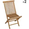 Happy Garden - Lot de 2 chaises de Jardin Pliantes en Teck Lombok.
