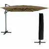 Parasol déporté MOLOKAI rectangulaire 3x4m taupe + housse Happy Garden