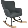 Happy Garden Fauteuil à bascule en tissu boucle gris KAIRA Gris