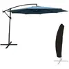 HAPPY GARDEN Parasol déporté OAHU rond 3,50m de diamètre bleu gris + housse TU