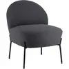 Happy Garden Chaise HELMI, Fauteuil d'appoint, Tissu Boucle Gris, piétement en métal