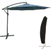 Happy Garden Parasol déporté rond 3m en acier et toile bleu gris avec housse