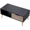 Table basse avec tiroir style scandinave noire FREJA - Happy Garden