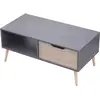 Table basse avec tiroir style scandinave grise FREJA - Happy Garden