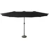 Happy Garden Parasol de Jardin Double 2,7x4,6m LINAI Noir en Acier.