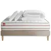 Marmottes & Co Pack Prêt A Dormir Matelas Le Doux 140x190cm Memoire De Forme - Ep. 24cm + Sommier Beige + 2 Oreillers + Couette 240x220cm