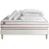 Marmottes & Co Pack sommier tapissier matelas  Mémoire de forme avec couette et oreillers
