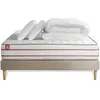 Marmottes & Co Pack Prêt A Dormir Matelas Le Doux 140x190cm Memoire De Forme - Ep. 24cm + Sommier Kit Beige + 2 Oreillers + Couette 240x220