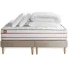 Marmottes & Co Pack Prêt A Dormir Matelas Le Doux 200x200cm Memoire De Forme - Ep. 24cm + Double Sommiers Beige + 2 Oreillers +Couette