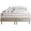 Marmottes & Co Pack Prêt A Dormir Matelas Le Doux 160x200cm Memoire De Forme - Ep. 24cm + Double Sommiers Beige + 2 Oreillers +Couette