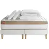 Marmottes & Co Pack Prêt A Dormir Matelas Le Cosy 200x200cm Memoire De Forme - Ep. 30cm + Double Sommiers Blanc + 2 Oreillers + Couette
