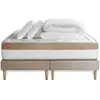 Marmottes & Co Pack Prêt A Dormir Matelas Le Cosy 160x200cm Memoire De Forme - Ep. 30cm + Double Sommiers Beige + 2 Oreillers + Couette
