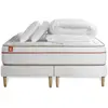 Marmottes and Co Pack Prêt A Dormir Matelas Le Paisible 180x200cm Memoire De Forme Biovisco + Double Sommiers Blanc + 2 Oreillers + Couette