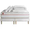Marmottes & Co Pack Prêt A Dormir Matelas Le Paisible 160x200cm Memoire De Forme Biovisco + Double Sommiers Blanc + 2 Oreillers + Couette
