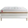 Non communiqué Ensemble sommier matelas LE TENDRE 90x190cm Ressorts ensachés + Mémoire de forme 7 zones de confort - Ep. 28cm + sommier kit Blanc