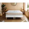Non communiqué Ensemble sommier matelas LE TENDRE 200x200cm Ressorts ensachés + Mémoire de forme 7 zones de confort - Ep. 28cm + double sommiers Blanc