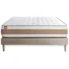Non communiqué Ensemble sommier matelas LE DÉLICAT 90x190cm Ressorts ensachés + Mémoire de forme 5 zones de confort - Ep. 26cm + sommier kit Beige