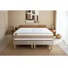 Non communiqué Ensemble sommier matelas LE DÉLICAT 200x200cm Ressorts ensachés + Mémoire de forme 5 zones de confort - Ep. 26cm + double sommiers Beige