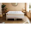 Non communiqué Ensemble sommier matelas LE TENDRE 160x200cm Ressorts ensachés + Mémoire de forme 7 zones de confort - Ep. 28cm + double sommiers Beige