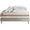 Marmottes & Co Pack Prêt A Dormir Matelas Le Tendre 140x190 Ressorts Ensaches + Memoire De Forme + Sommier Beige + 2 Oreillers + Couette