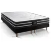 Prestige literie Ensemble sommier matelas 200x200 Exclusive Ressorts ensachés - 22 cm - Ferme - double sommiers Noir