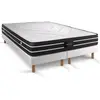 Prestige Literie Ensemble sommier matelas 160x200 Exclusive Ressorts ensachés - 22 cm - Ferme - double sommiers blanc